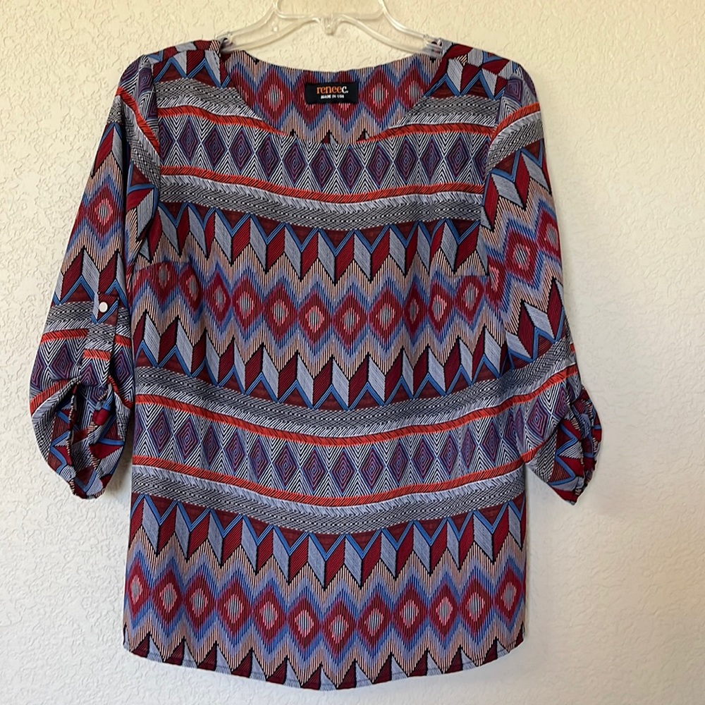 Women’s multi color 3/4 sleeve blouse